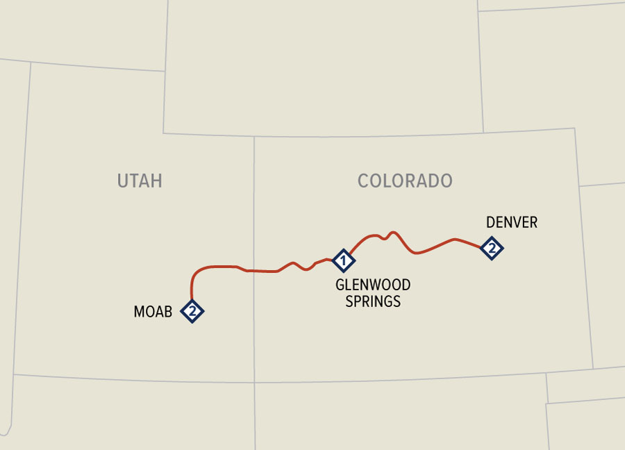 Moab to devner by luxury train 